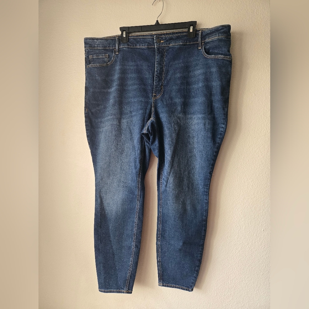 High-Rise ROCKSTAR Super Skinny Women's Plus Size 26 Blue Denim Jeans